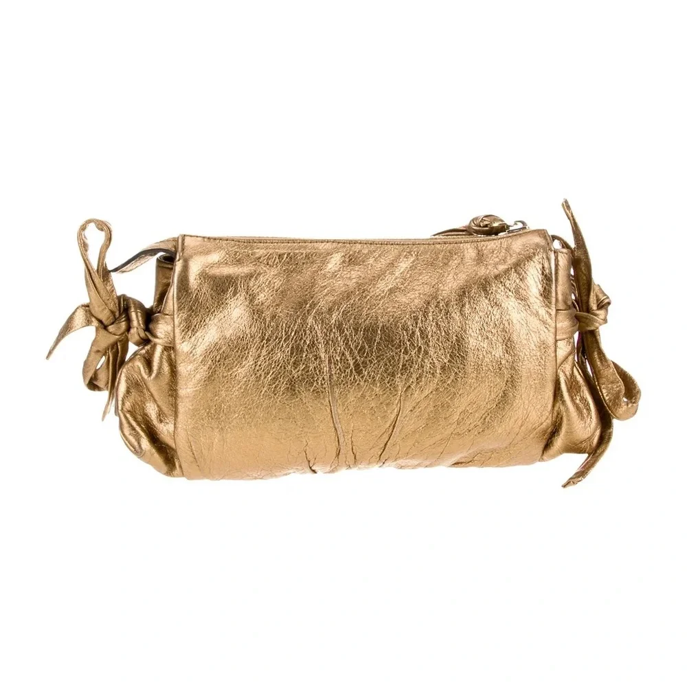 GUCCI Hysteria Gold Metallic Designer Women's Clutch - Picture 3 of 8